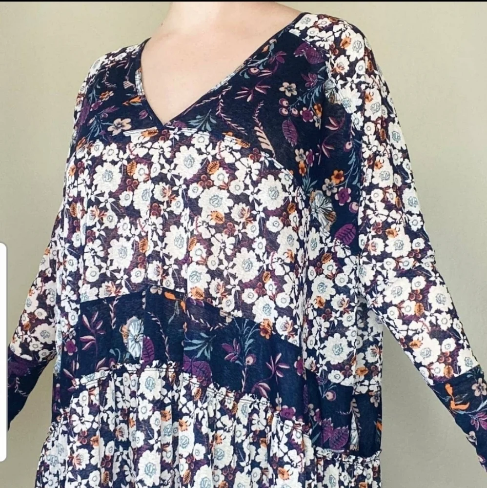 Free People Isabelle Tunic Long Sleeve Floral Top Blogger Fave, Size S - Picture 4 of 13